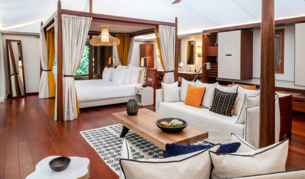 Sundy Praia Principe tented suite living area