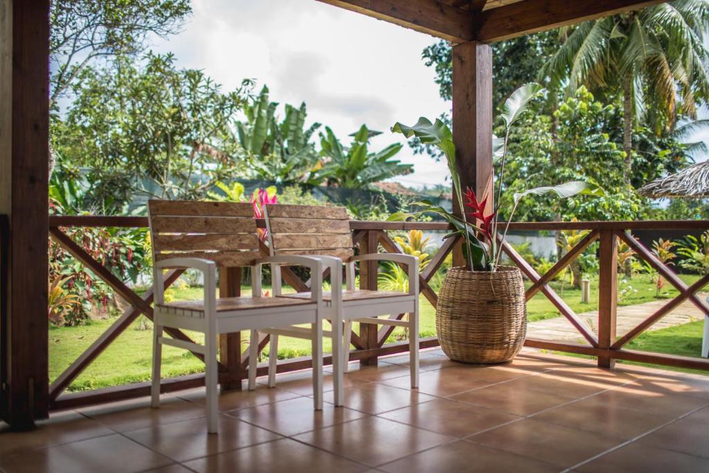 Private terrace with garden views at Roça Santo António Ecolodge, São Tomé