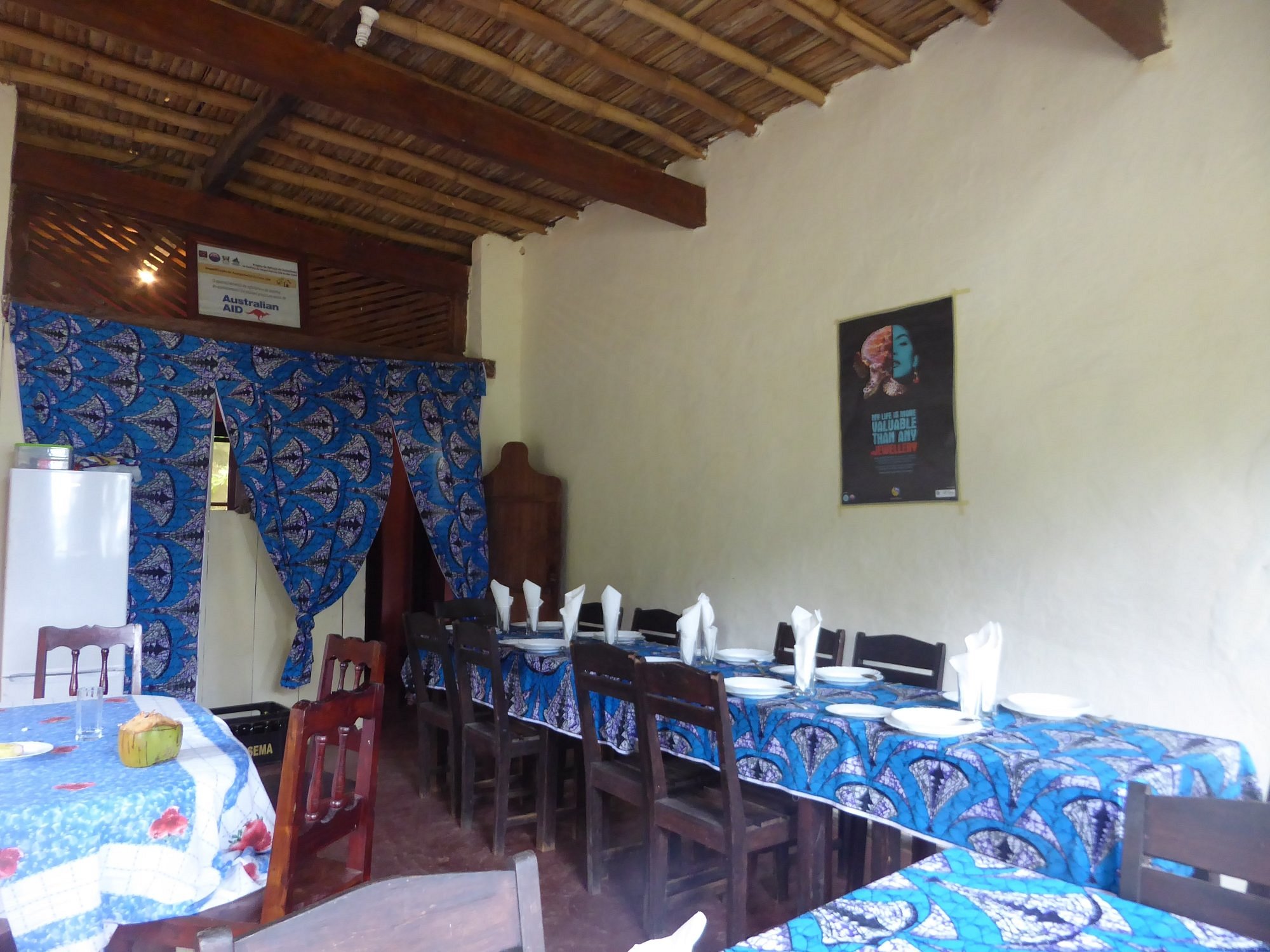 Communal dining room at Jalé Ecolodge, run by NGO Marapa