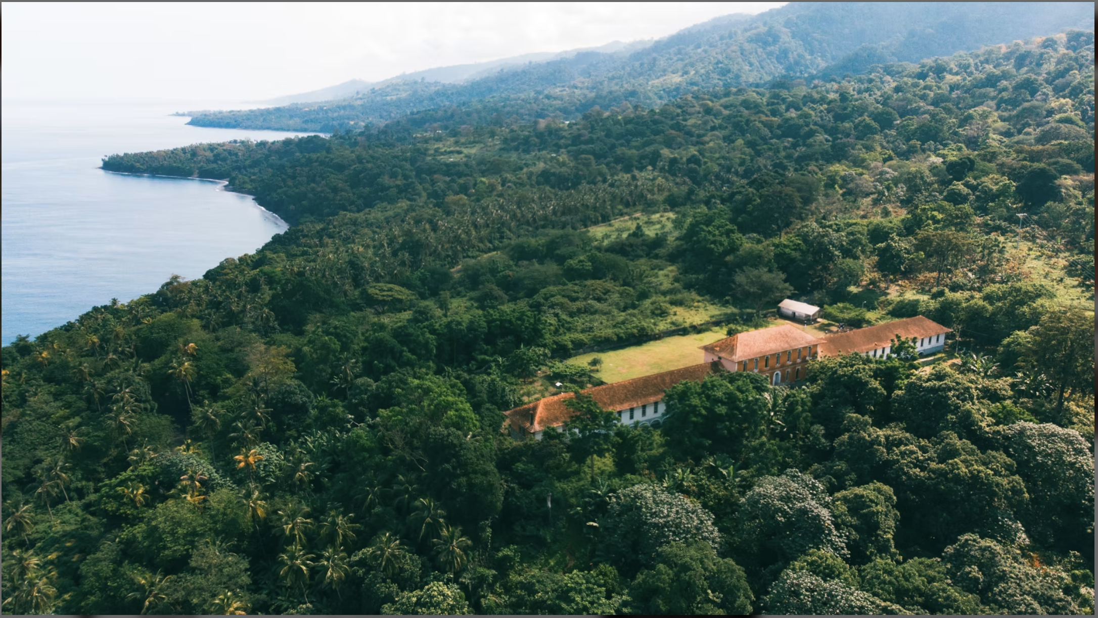 Roca Diogo Vaz on Sao Tome's north coast, set between rainforest and the sea